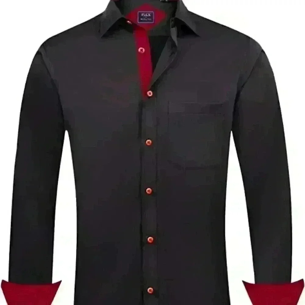 alimens & gentle men's dress shirts long sleeve wrinkle-Resistant​